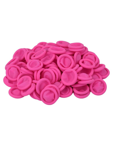 200 Fundas para Dedos de Láttex CREHODEC Medianas Rosas