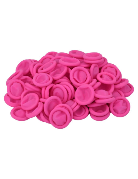 200 Fundas para Dedos de Láttex CREHODEC Medianas Rosas