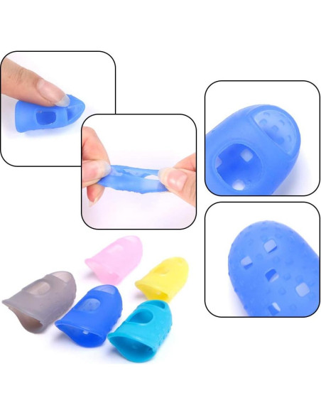 30 Protectores de Dedos de Silicona para Guitarra 5 Tamaños