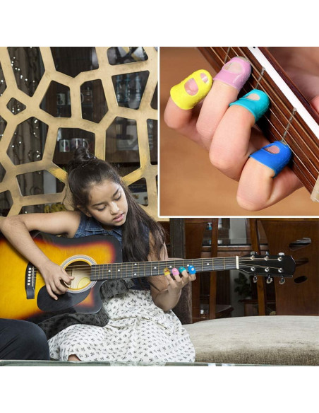 30 Protectores de Dedos de Silicona para Guitarra 5 Tamaños