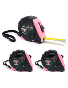 Cinta Métrica Bullseye 3-Pack Rosa 3.6m Retráctil Compacta