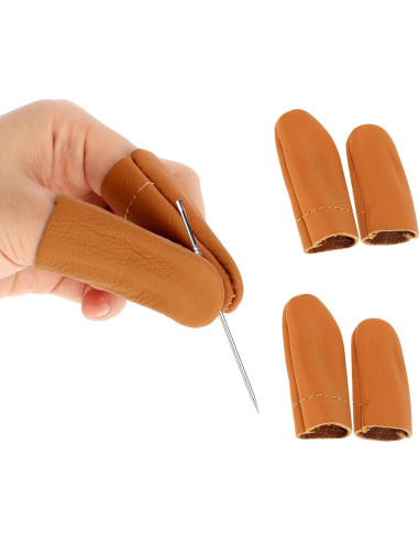 3 Pares de Protectores de Dedos de Cuero InnoHHustle para Coser