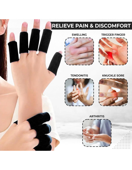 Protector de Dedo KM SPORTS Negro - 10 Unidades Multiuso