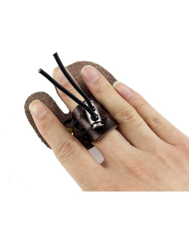 Paquete de 2 Pestañas de Dedo de Arquería Miokun Cuero