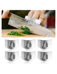 6 Protectores de Dedos Acero Inoxidable BOXOB para Cortar