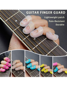 Protectores de Dedo para Guitarra Silicona 5 Tamaños Transparente 2