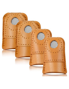 Dedales de Cuero WILLBOND 4 Piezas para Coser a Mano