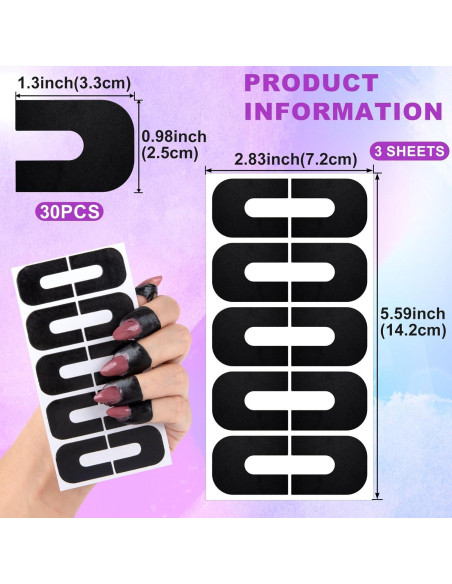 30 Protectores de Esmalte de Uñas Isslly - Cutícula en U