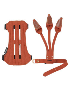 Protector de Brazo y Guantes de Arquería TOPARCHERY Marrón
