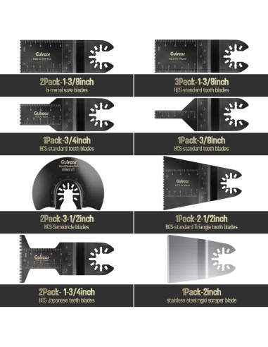 15PCS Cuchillas de Sierra Oscilante Gulrear para Dewalt y Bosch