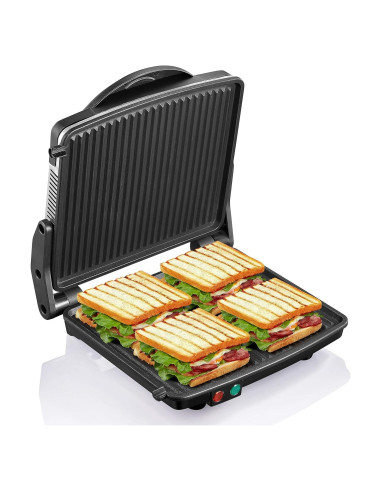 Parrilla Panini Yabano GT43 1200W Acero Inoxidable 28x24.9cm