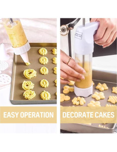 Pistola para Galletas AXWATDEI con 6 Boquillas y 12 Discos 2