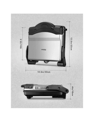 Parrilla Panini Yabano GT43 1200W Acero Inoxidable 28x24.9cm