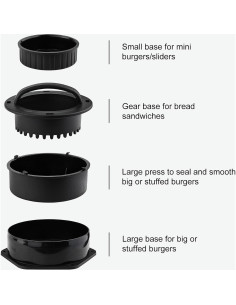 POLIGO Kit de Prensa para Hamburguesas 5 Piezas Antiadherente 2