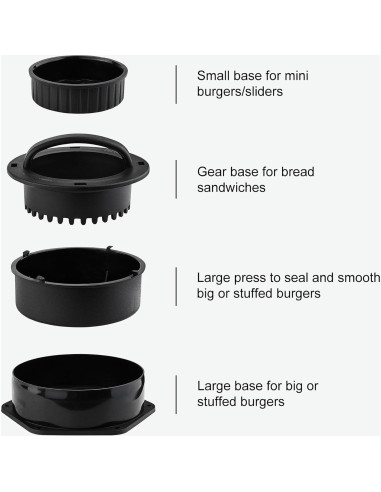 POLIGO Kit de Prensa para Hamburguesas 5 Piezas Antiadherente