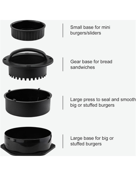 POLIGO Kit de Prensa para Hamburguesas 5 Piezas Antiadherente