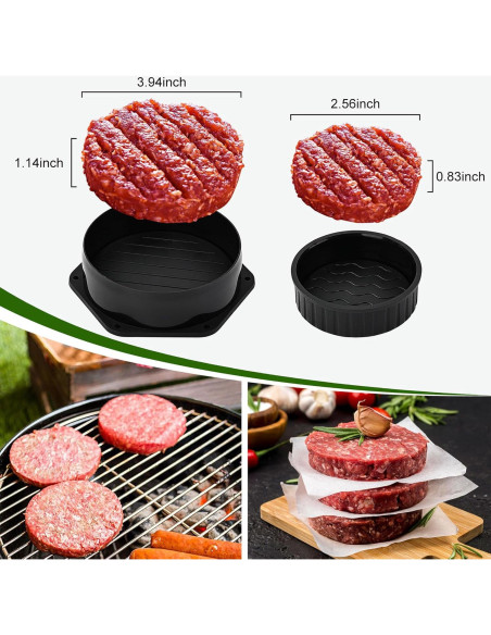 POLIGO Kit de Prensa para Hamburguesas 5 Piezas Antiadherente