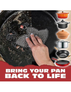 Paño de Cadena de Acero Inoxidable CM SCRUBBER 18x15 cm 2