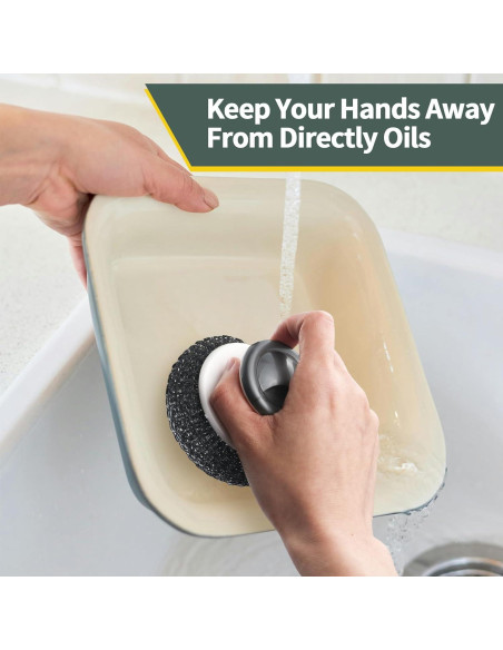 Estropajo de Acero Inoxidable con Mango Abvsdu - 2 Pcs