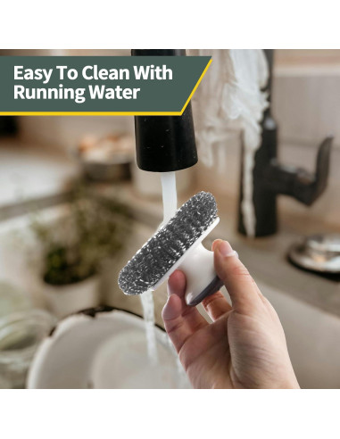 Estropajo de Acero Inoxidable con Mango Abvsdu - 2 Pcs