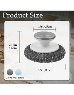 Paquete de 2 estropajos de acero inoxidable KTOJOY 10 cm 2