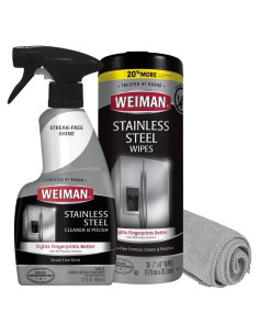 Kit Limpiador Acero Inoxidable Weiman 354ml - 3 Piezas