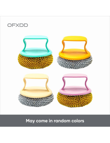 Estropajos de acero inoxidable OFXDD - 5 piezas con 2 mangos