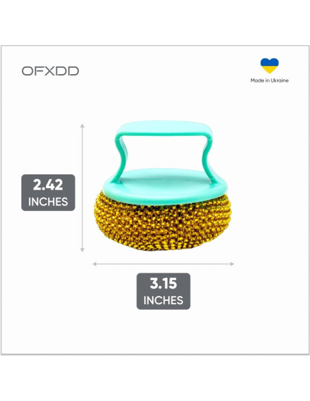 Estropajos de acero inoxidable OFXDD - 5 piezas con 2 mangos