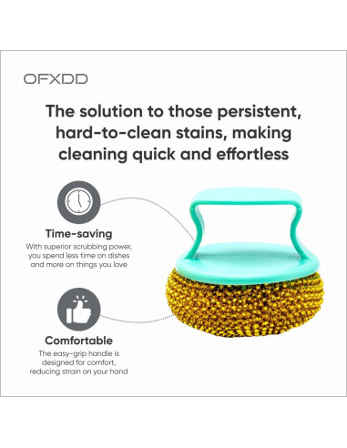 Estropajos de acero inoxidable OFXDD - 5 piezas con 2 mangos
