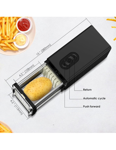 Cortador de Papas Fritas Eléctrico YOTAN 3,35 kg Acero Inoxidable