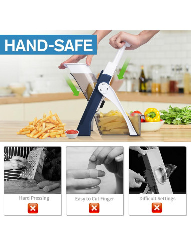 Cortador de Mandolina ZTQCSQ 5 en 1 Ajustable Azul