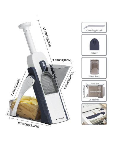 Cortador de Mandolina ZTQCSQ 5 en 1 Ajustable Azul