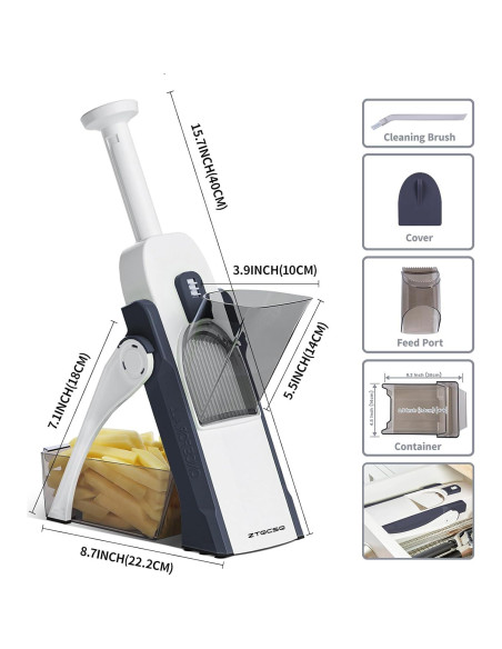 Cortador de Mandolina ZTQCSQ 5 en 1 Ajustable Azul