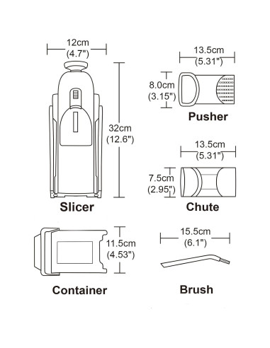 Cortador de Mandolina ZTQCSQ 5 en 1 Ajustable Azul