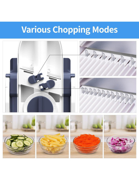 Cortador de Mandolina ZTQCSQ 5 en 1 Ajustable Azul