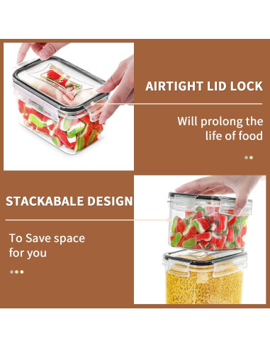 Conjunto de 16 Contenedores Herméticos PRAKI - Almacenamiento de Alimentos