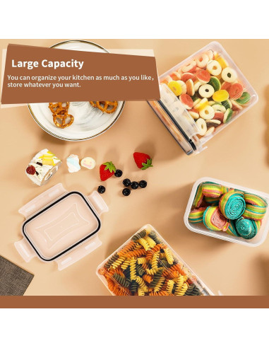 Conjunto de 16 Contenedores Herméticos PRAKI - Almacenamiento de Alimentos