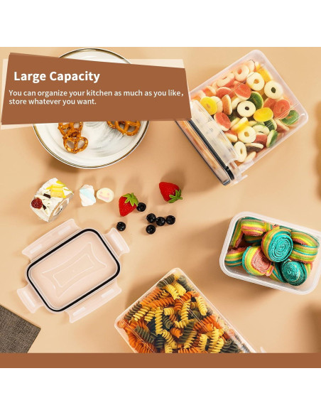 Conjunto de 16 Contenedores Herméticos PRAKI - Almacenamiento de Alimentos