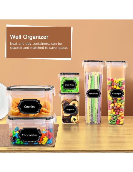 Conjunto de 16 Contenedores Herméticos PRAKI - Almacenamiento de Alimentos