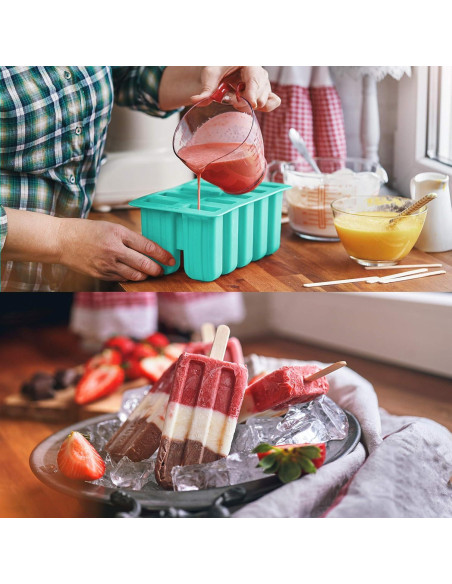 Moldes de Paletas de Silicona Ozera 10 Cavidades Verde