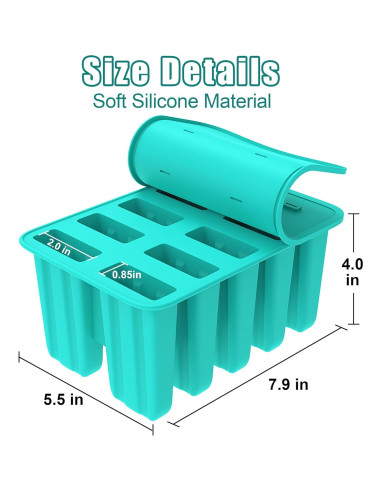 Moldes de Paletas de Silicona Ozera 10 Cavidades Verde