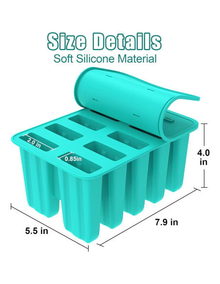 Moldes de Paletas de Silicona Ozera 10 Cavidades Verde