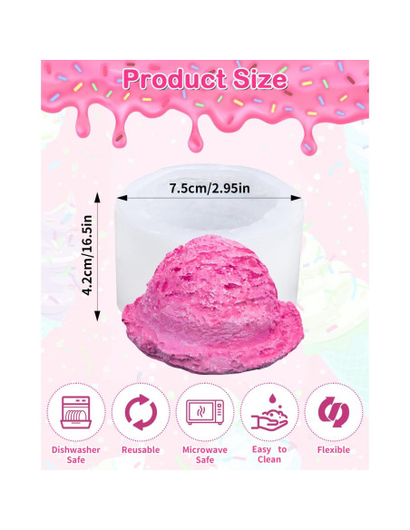 Molde de Silicona para Helado Liobelon 1 Pieza 8.3x7.8 cm Molde de Silicona para Helado Liobelon 1 Pieza 8.3x7.8 cm
