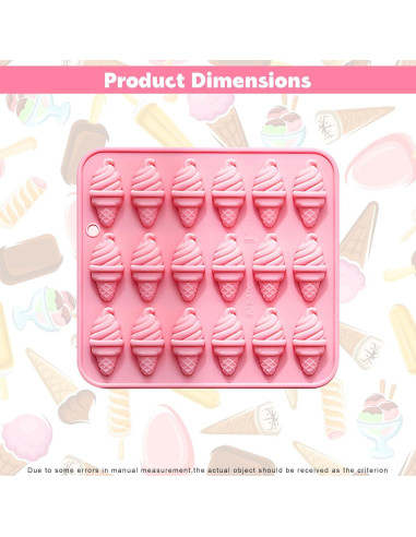 Molde de Helado de Silicona Heyiminy 18 Cavidades Rosa