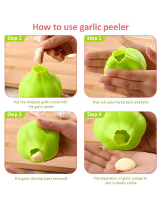 Pelador de Ajo de Silicona GJV Verde 7.49 cm Fácil de Usar 2