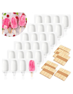 6 Moldes de Silicona para Helados Mototo + 300 Palitos Madera