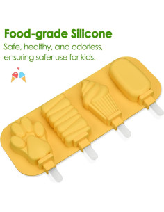 Juego de 3 Moldes para Paletas Juertime, Silicona Libre BPA 2