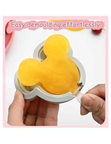 Moldes de Paletas de Silicona UJIZIFO 4 Piezas Rosa BPA Libre