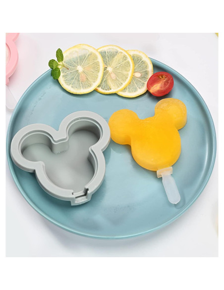 Moldes de Paletas de Silicona UJIZIFO 4 Piezas Rosa BPA Libre