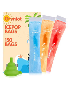 150 Bolsas Desechables Grvntot para Paletas de Hielo 236ml